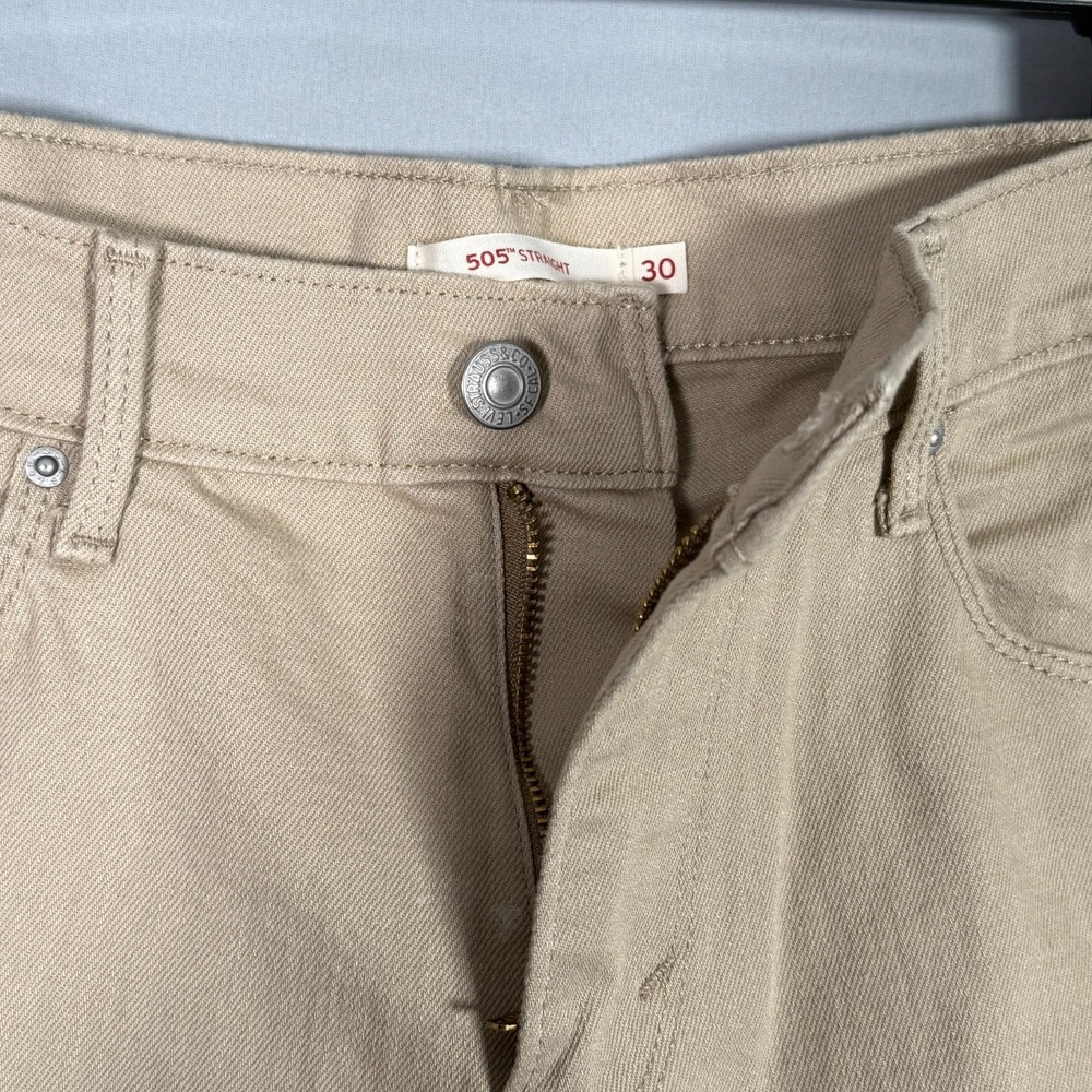 Levi's 505 Jeans Men's 30x31 Brown Tan Regular Fit Denim Levi ACT 32x31 Rise 10" - Picture 3 of 5